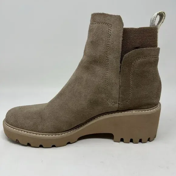 Dolce Vita Boots Huey H2O Chelsea Pull On Ankle Booties Taupe Suede Size 7.5‎ - Picture 8 of 13